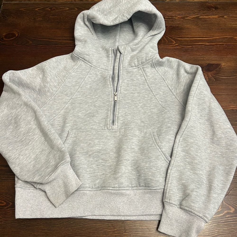 Gray Women’s Half-Zip Hoodie Sweater